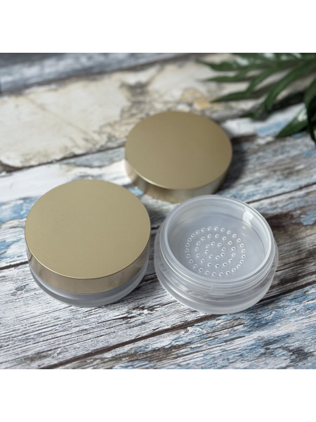 Банка с сифтером 25 мл с золотой крышкой