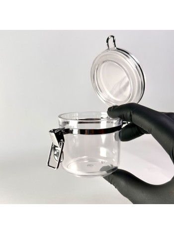 Банка 50 мл с бугельным замком прозрачная из полипропилена