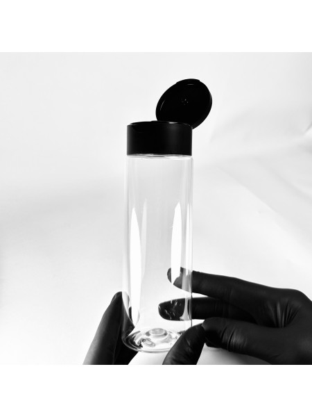 Флакон 200 мл прозрачный с крышкой флип-топ 