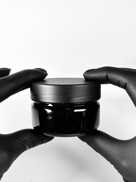 Банка 75 мл коричневая с черной крышкой (уценка)