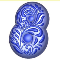 8 гжель - форма для мыла пластик