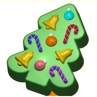 Елка украшенная 486 - форма для мыла пластик