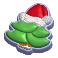 Елка в шапке 610 - форма для мыла пластик