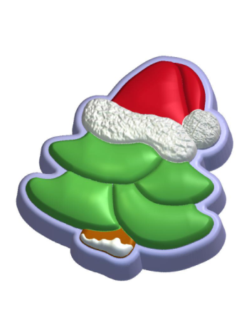 Елка в шапке 610 - форма для мыла пластик