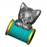 Котенок и нитки 582 - форма для мыла пластик