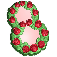 8 из веток роз (906) - форма для мыла пластиковая