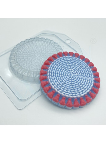 Коврик вязаный круглый - формочка для мыла или шоколада