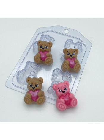 Мишка с сердцем МИНИ - формочка для мыла 