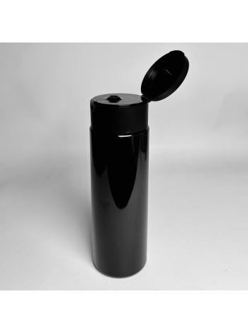 Флакон 200 мл черный с крышкой флип-топ для шампуней 