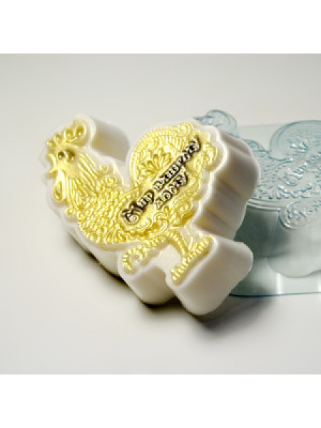 Петушок Хохлома - форма для мыла и шоколада пластиковая