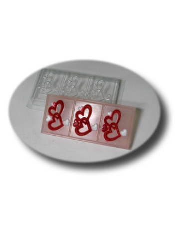 Сердечки - форма для мыла под нарезку