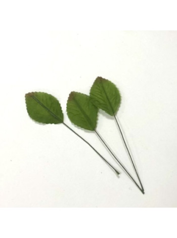 Лист розы шелковый малый 3 шт - зелень для мыла