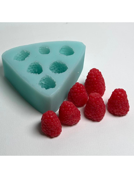 Малина 32 (6 ягод) - силиконовая 3D форма 