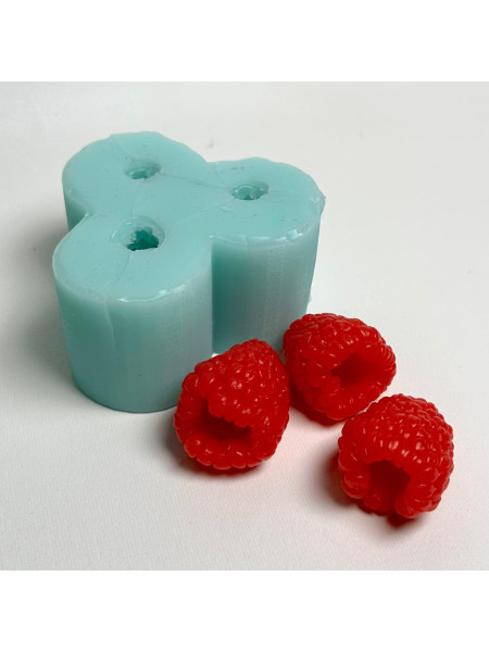 Малина крупная (3 ягоды на форме)- силиконовая 3D форма
