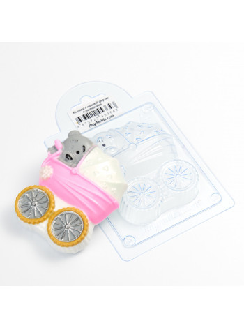 Коляска с мишкой  - формочка для мыла ручной работы