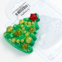 Елка вязаная с бусами - пластиковая форма