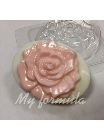 Овал с розочкой - форма для мыла пластик