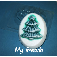 Елка на овале - форма для мыла пластиковая