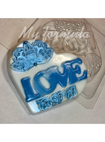 Сердце Ажур 237 - формочка для мыла и шоколада пластиковая