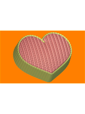 Вязаное сердце - форма для мыла пластиковая