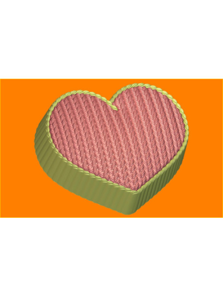 Вязаное сердце - форма для мыла пластик