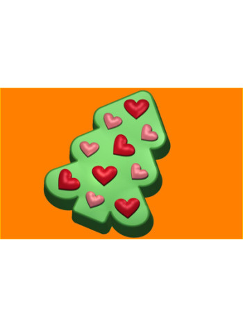 Елка сердца - форма для мыла пластиковая