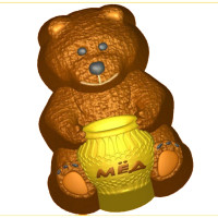 Мишка с медом - форма для мыла, свечей, шоколада пластиковая