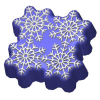 4 снежинки - форма для мыла  пластиковая