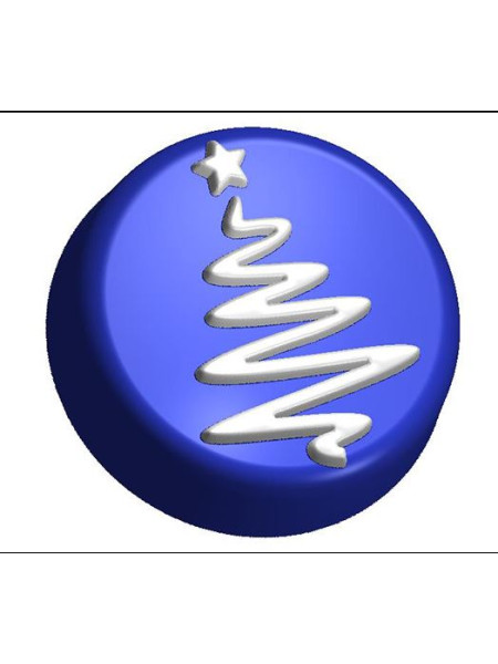 Силуэт елки на круге (775) -  форма для мыла  пластиковая