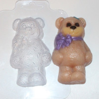 Мишка с бантиком - форма для мыла пластиковая