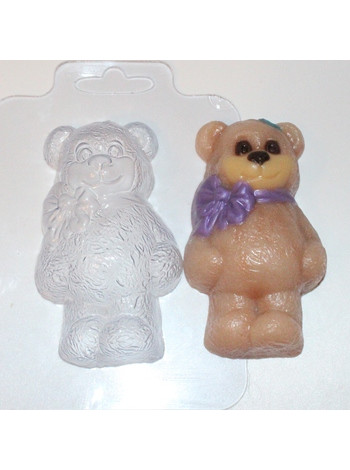 Мишка с бантиком - форма для мыла пластиковая