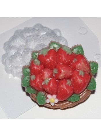 Корзина клубники - формочка для мыла ручной работы пластиковая