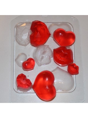 Сердечки-поцелуйчики - форма для мыла ручной работы пластиковая