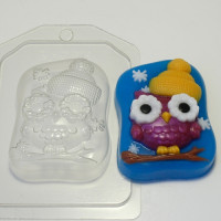 Сова в шапке  - форма для мыла пластиковая