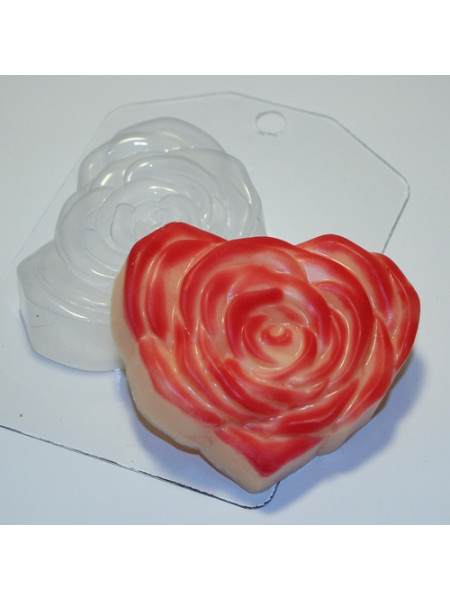 Сердце-роза - форма для мыла пластиковая