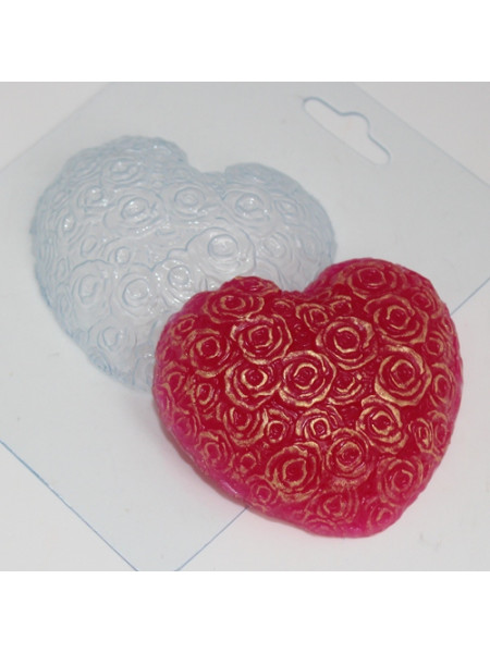 Сердце из роз - форма для мыла пластиковая