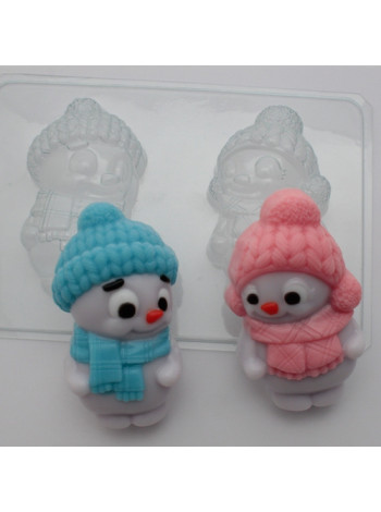 Снеговики Парочка - формочка для мыла ручной работы пластиковая