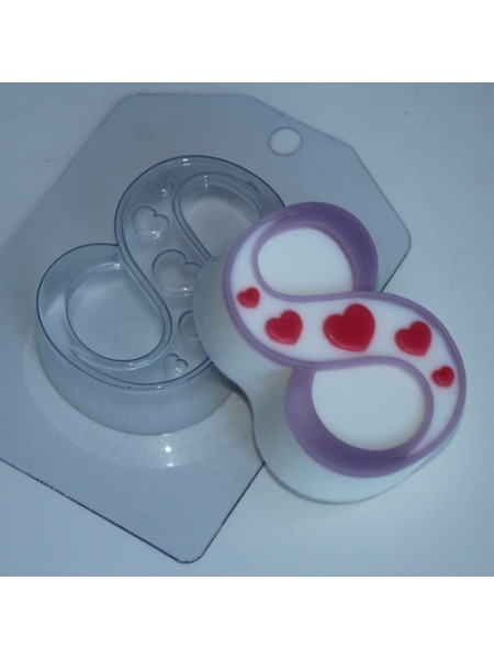 8 марта/ Сердечки по диагонали - форма для мыла пластиковая
