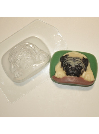 Мопс - форма для мыла пластиковая