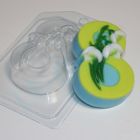 8 марта/Подснежники по диагонали - форма для мыла пластиковая 