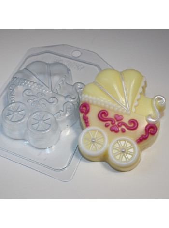 Коляска - форма для мыла пластиковая