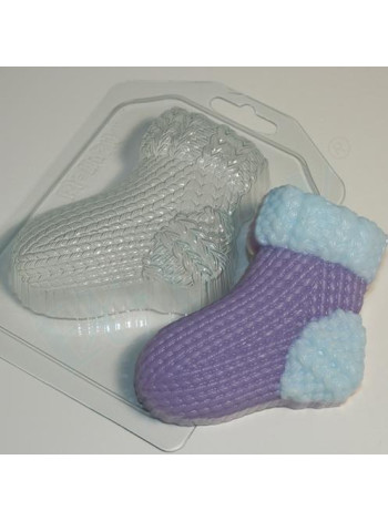 Носок вязаный левый — формочка для мыла и шоколада ручной работы