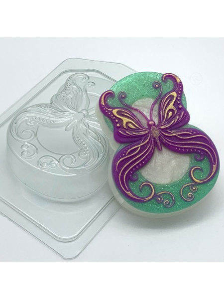 8 марта/Бабочка в завитушках - форма для мыла пластиковая