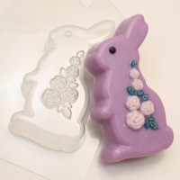 Кролик/Розы - форма для мыла пластиковая