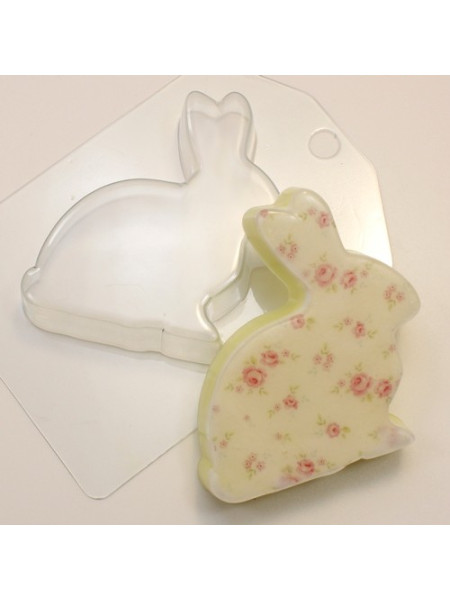 Плоский кролик - форма для мыла пластиковая
