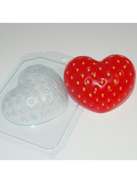 Клубничное сердце - форма для мыла пластиковая