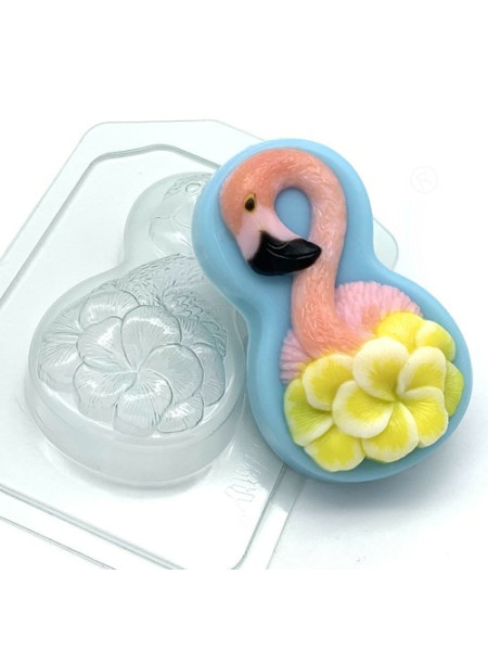 8 марта/фламинго с цветами - форма пластиковая для мыла и шоколада
