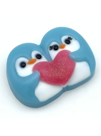 Пингвины парочка с сердцем - форма для мыла купить