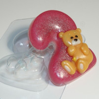 Цифры/2 с мишкой - форма для мыла