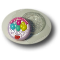 С Днем рождения! (круглая)  - форма для мыла пластиковая